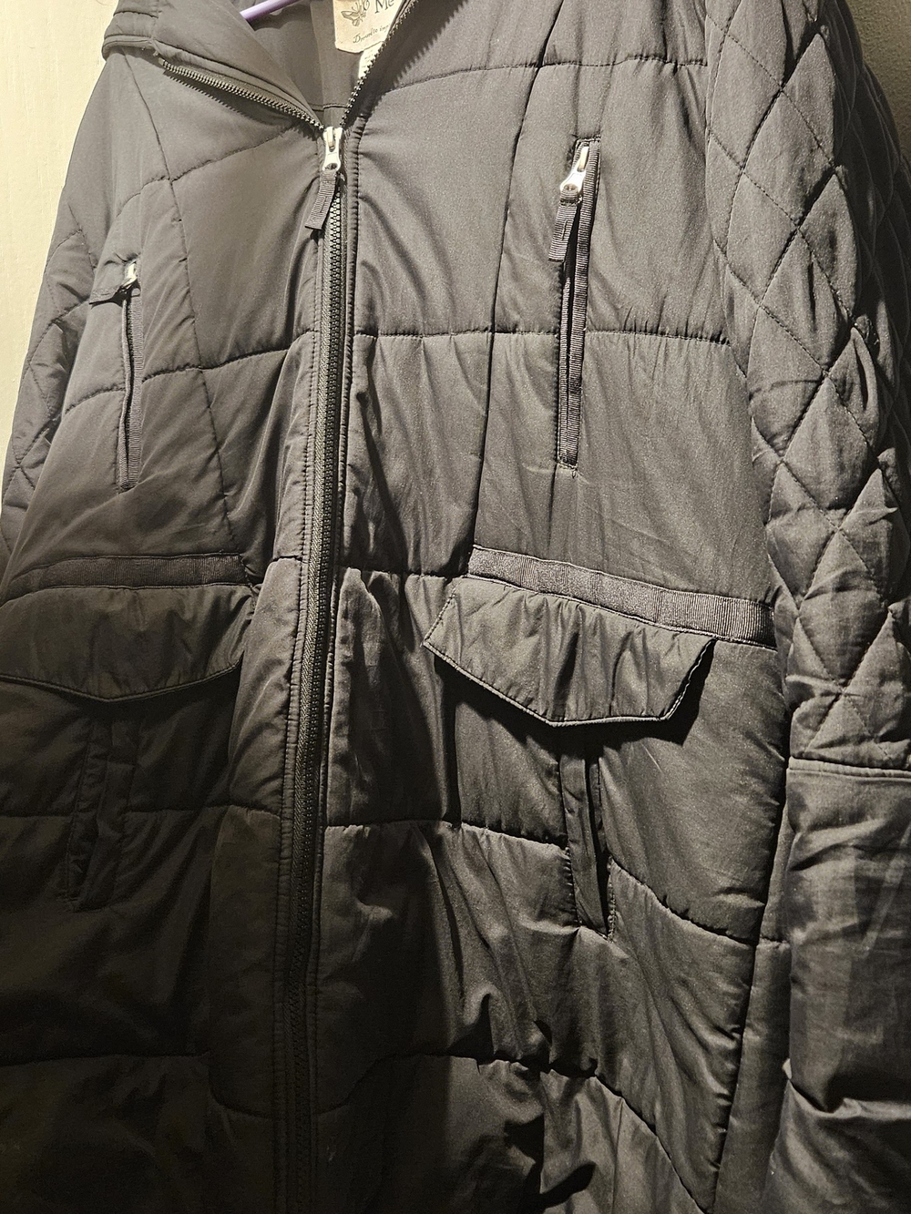 Maralyn & Me Black Quilted Women's Jacket with Zip & Flap Pockets